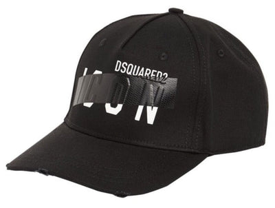 Dsquared2 – Baumwollkappe mit Icon-Tape in Schwarz 