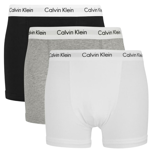 Calvin Klein – 3er-Pack Unterhosen in Schwarz, Weiß und Grau