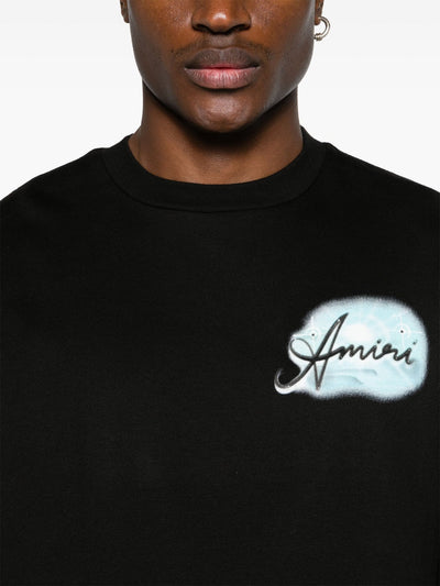 Amiri – Paradise – Airbrush-Übergroßes T-Shirt in Schwarz