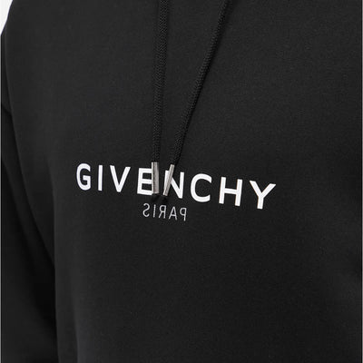 Givenchy – Kapuzenpullover mit umgekehrtem Logo in Schwarz