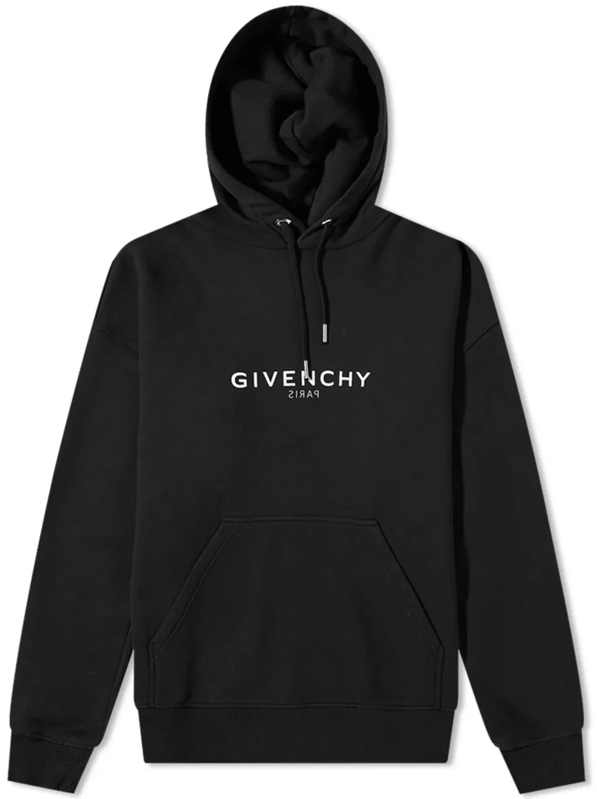 Givenchy – Kapuzenpullover mit umgekehrtem Logo in Schwarz