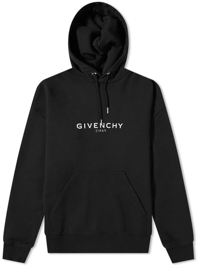 Givenchy – Kapuzenpullover mit umgekehrtem Logo in Schwarz