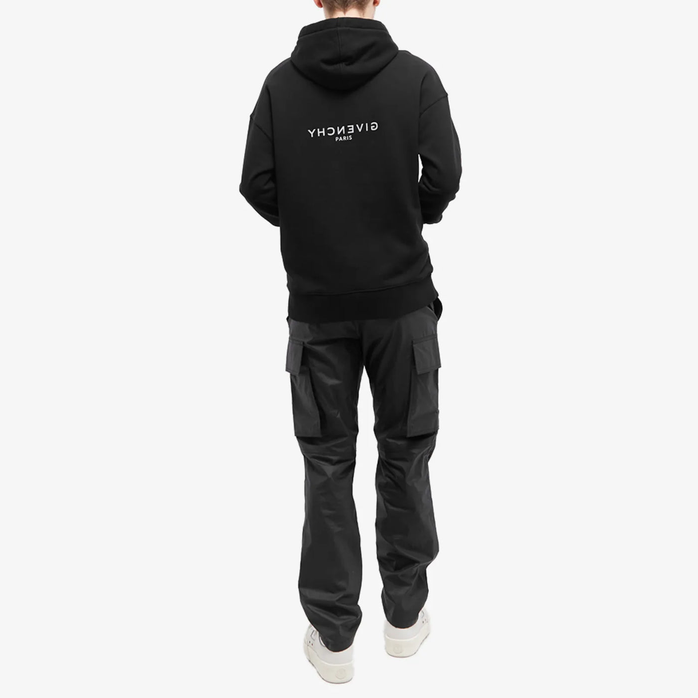 Givenchy – Kapuzenpullover mit umgekehrtem Logo in Schwarz
