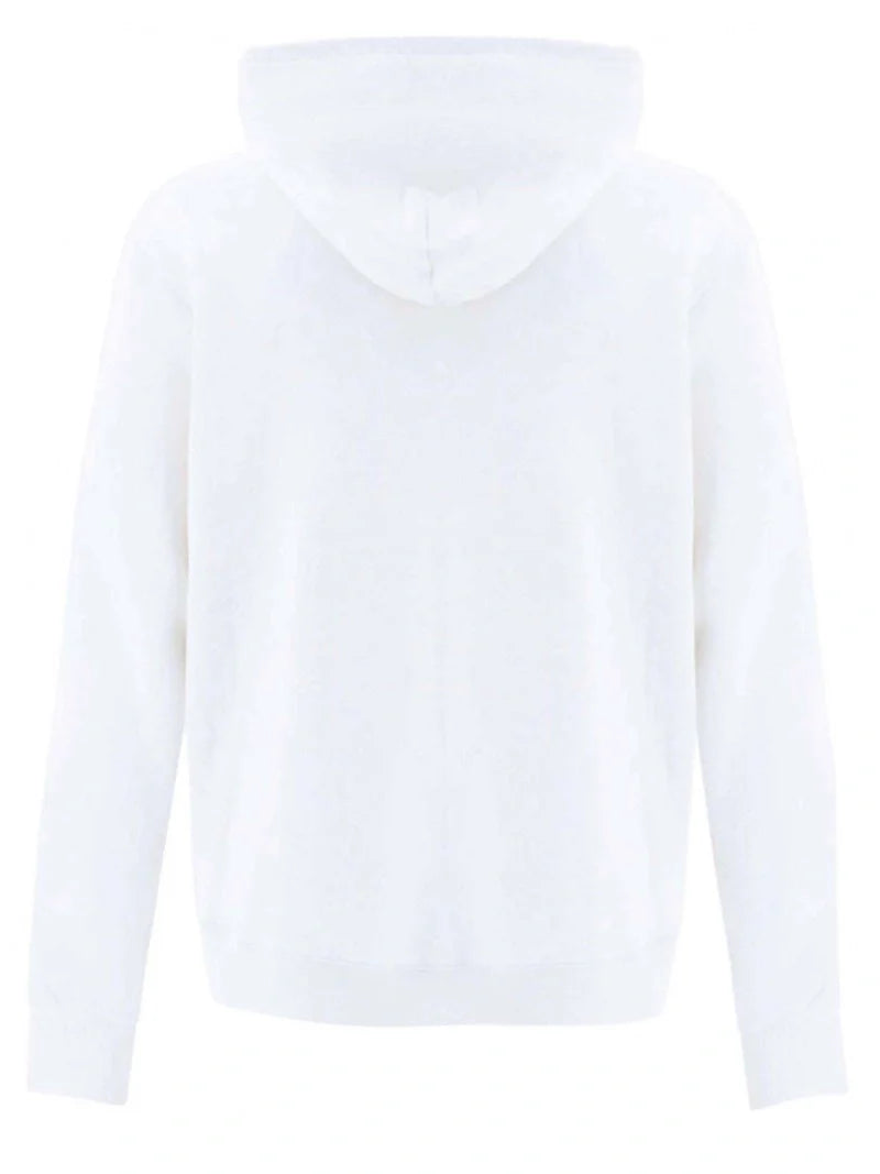 Balmain – Kapuzenpullover mit Folienband-Logoprint in Weiß