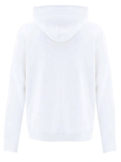 Balmain – Kapuzenpullover mit Folienband-Logoprint in Weiß