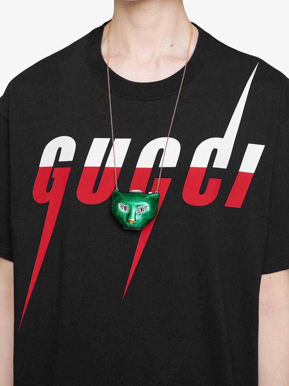 Gucci T-Shirt mit Blade-Print Schwarz