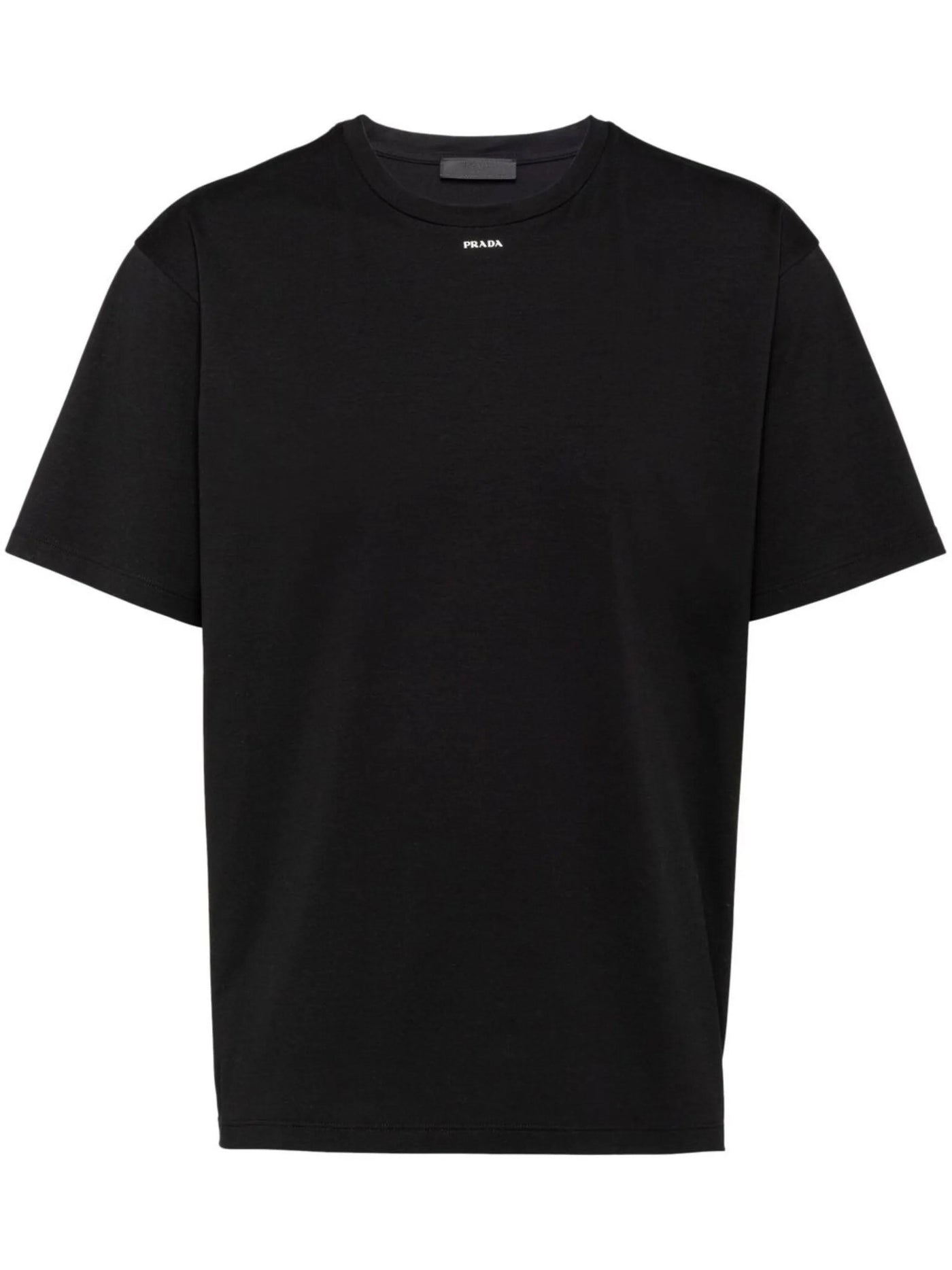 Prada – Schwarzes T-Shirt mit kleinem Logo-Print