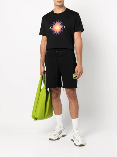 Amiri – Lime MA – Schwarze Shorts mit Logo-Print