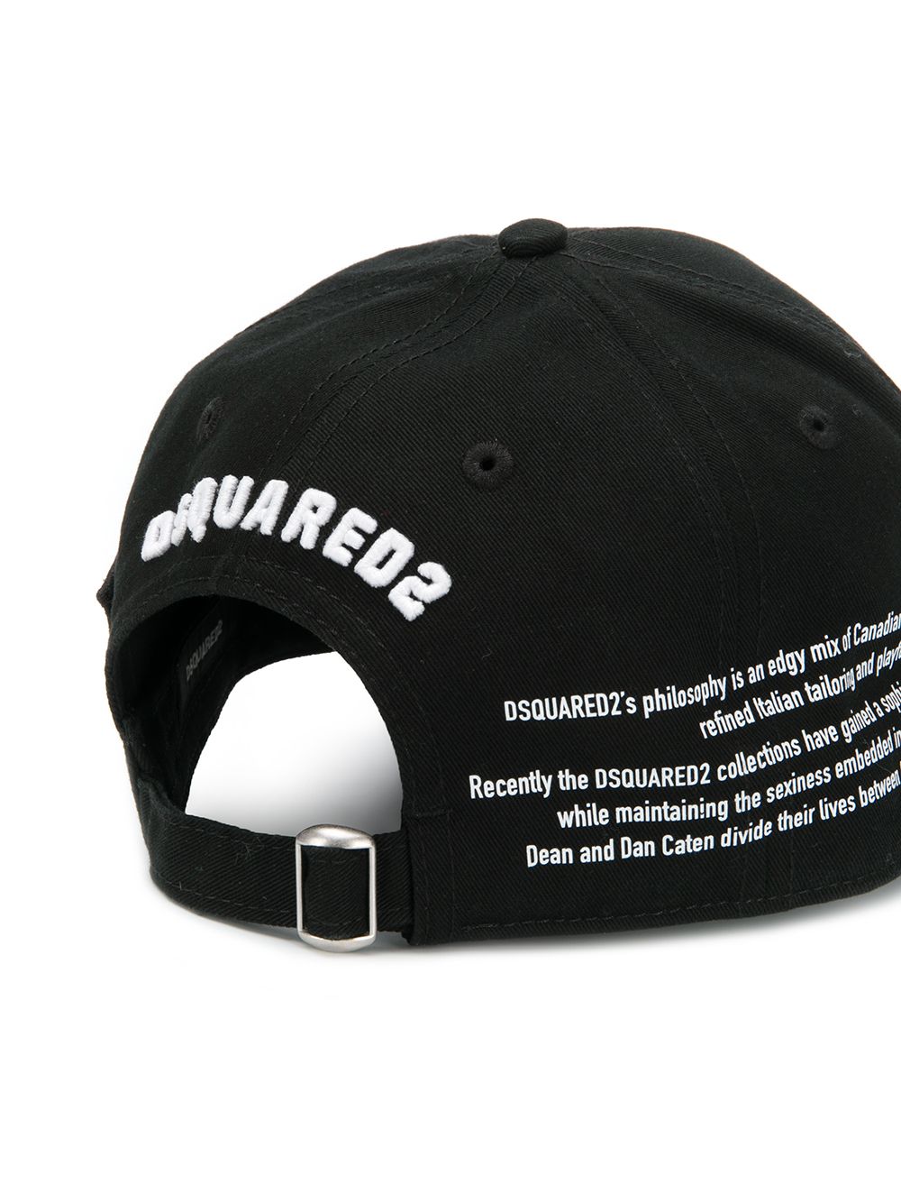 Dsquared2 – ICONIC – Baseballkappe mit gesticktem Logo in Schwarz