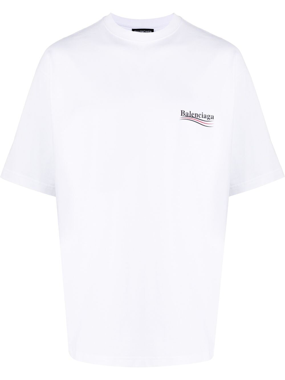Balenciaga – Oversize-T-Shirt mit Logo-Aufdruck „Political Campaign“ in Weiß 