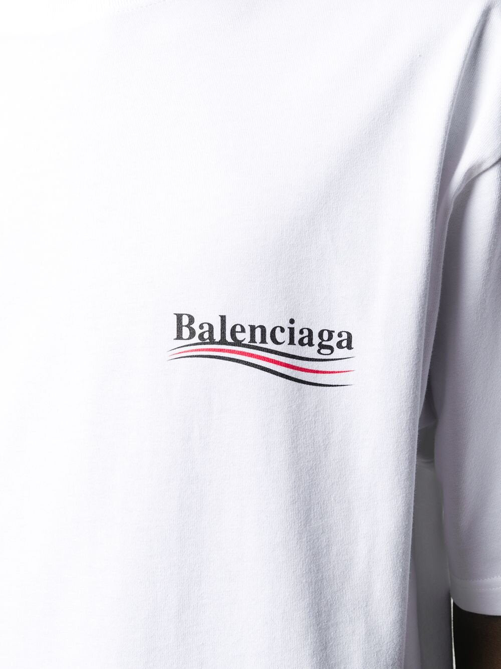 Balenciaga – Oversize-T-Shirt mit Logo-Aufdruck „Political Campaign“ in Weiß 