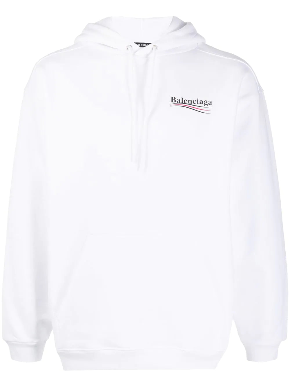 Balenciaga – Kapuzenpullover mit politischem Kampagnenlogo in Weiß