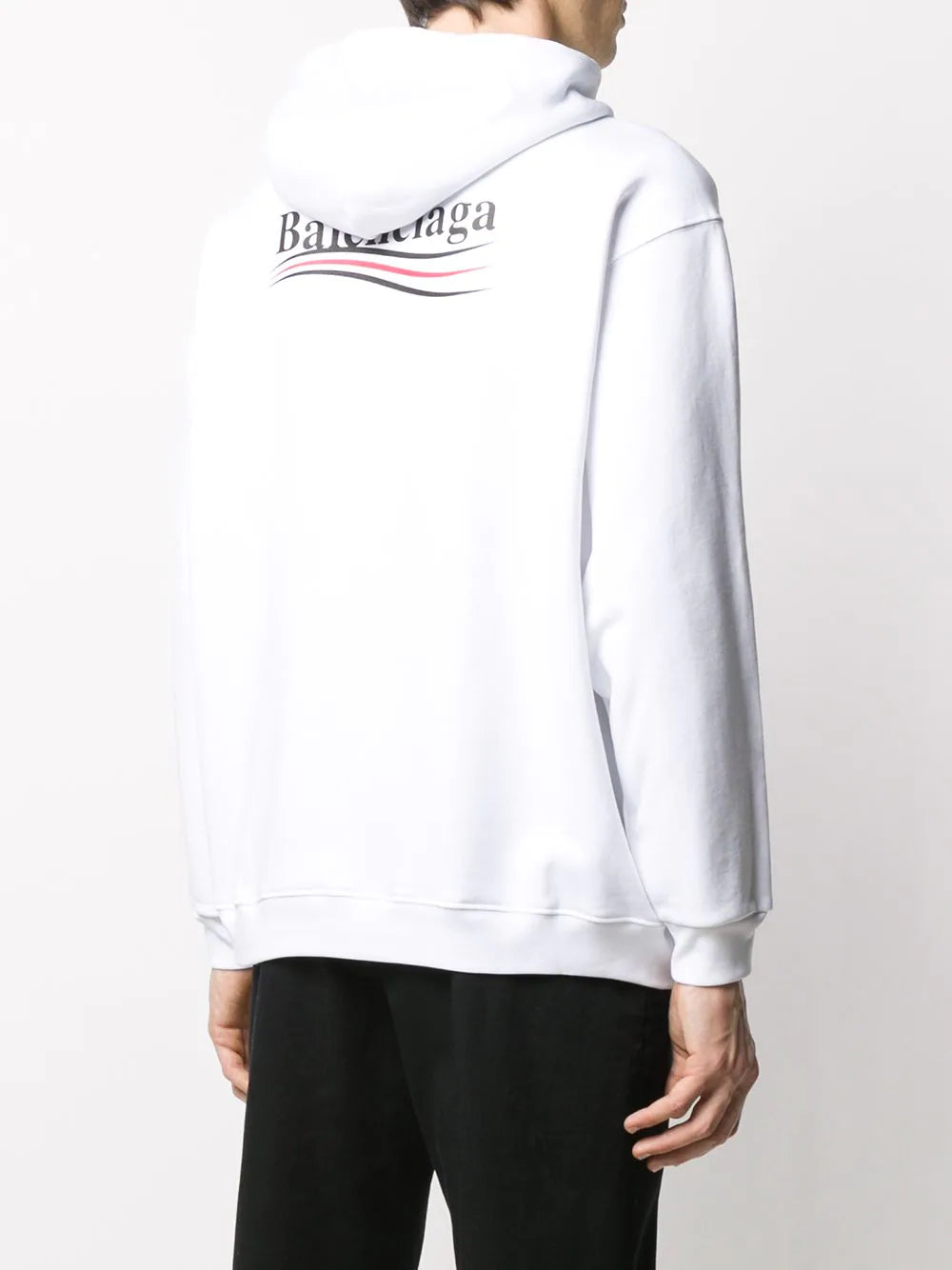 Balenciaga – Kapuzenpullover mit politischem Kampagnenlogo in Weiß