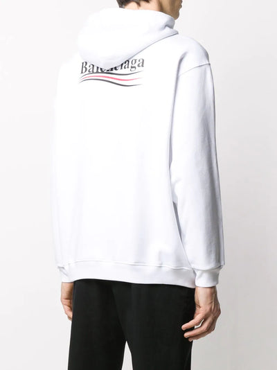 Balenciaga – Kapuzenpullover mit politischem Kampagnenlogo in Weiß