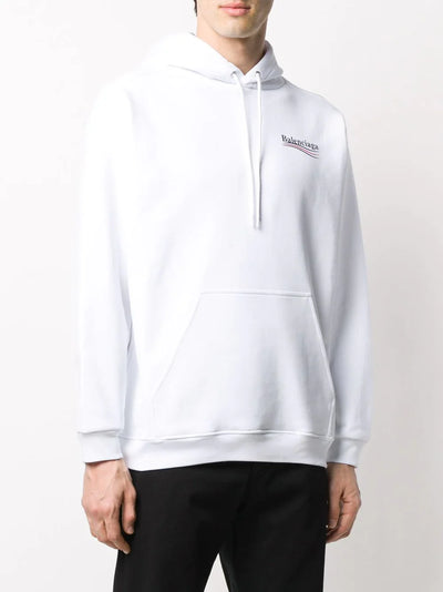 Balenciaga – Kapuzenpullover mit politischem Kampagnenlogo in Weiß
