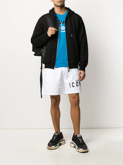 Dsquared2 – Shorts mit ICON-Logo-Print in Weiß