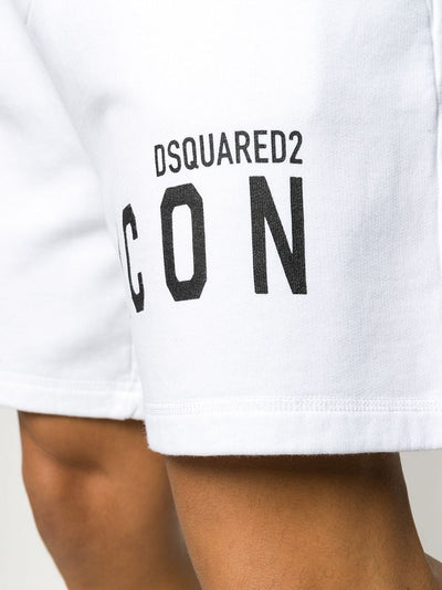 Dsquared2 – Shorts mit ICON-Logo-Print in Weiß