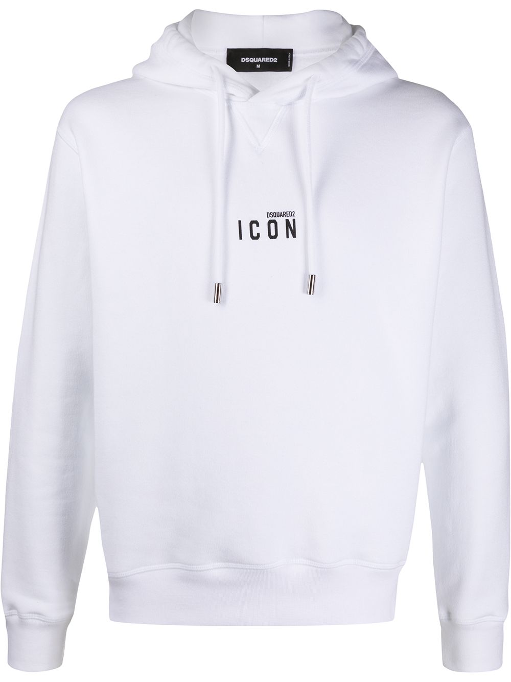 Dsquared2 – Weißer Kapuzenpullover mit kleinem Icon-Print