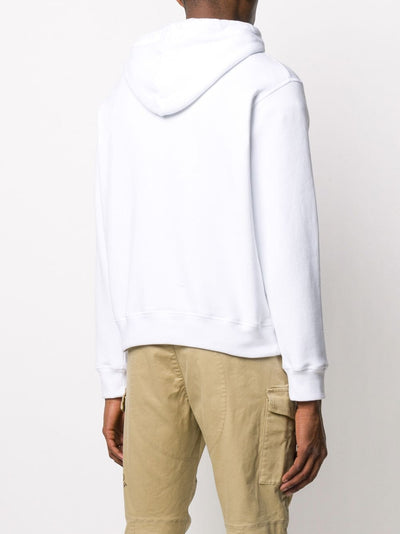 Dsquared2 – Weißer Kapuzenpullover mit kleinem Icon-Print