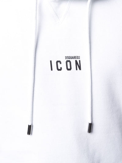 Dsquared2 – Weißer Kapuzenpullover mit kleinem Icon-Print