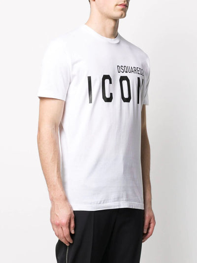 Dsquared2 Icon Bedrucktes T-Shirt Weiß 