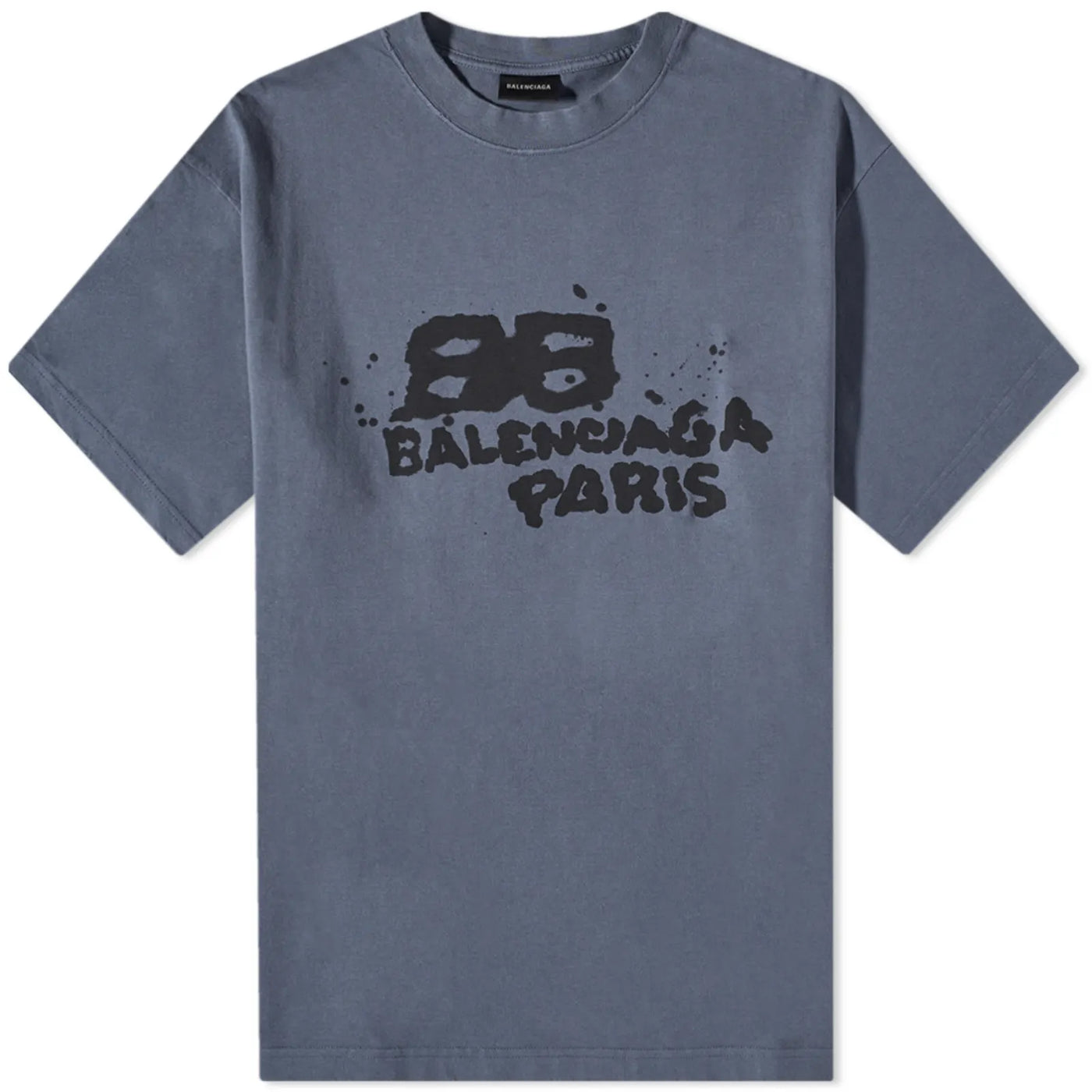 Balenciaga – T-Shirt mit handgezeichnetem BB-Symbollogo in Blau