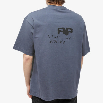 Balenciaga – T-Shirt mit handgezeichnetem BB-Symbollogo in Blau