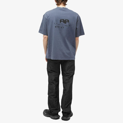 Balenciaga – T-Shirt mit handgezeichnetem BB-Symbollogo in Blau
