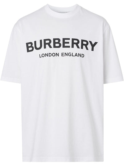 Burberry London – T-Shirt „Letchford“ mit Logo-Print in Weiß 