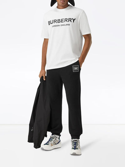 Burberry London – T-Shirt „Letchford“ mit Logo-Print in Weiß 