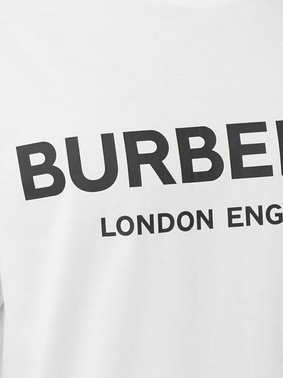 Burberry London – T-Shirt „Letchford“ mit Logo-Print in Weiß 