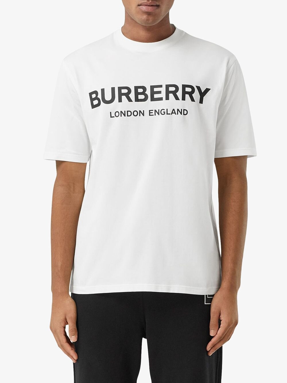 Burberry London – T-Shirt „Letchford“ mit Logo-Print in Weiß 