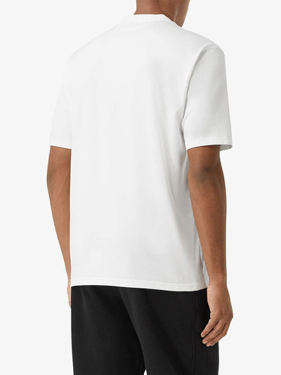 Burberry London – T-Shirt „Letchford“ mit Logo-Print in Weiß 