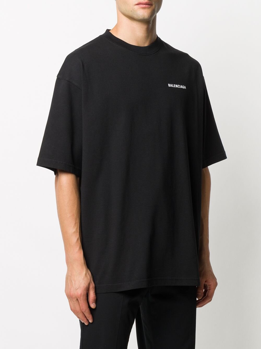 Schwarzes Oversize-T-Shirt mit Balenciaga-Logo 