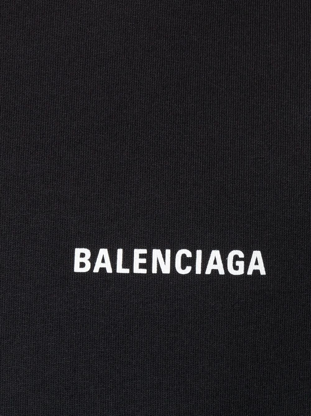 Schwarzes Oversize-T-Shirt mit Balenciaga-Logo 