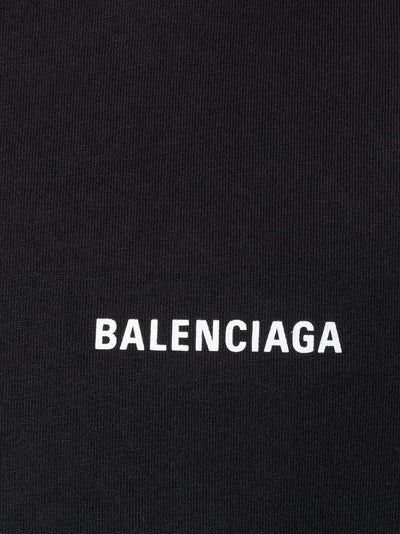 Schwarzes Oversize-T-Shirt mit Balenciaga-Logo 