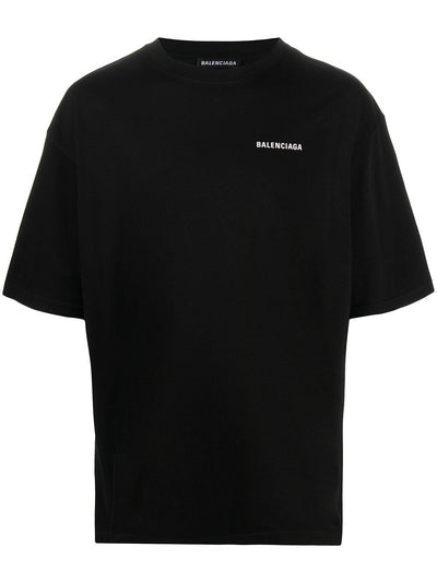 Schwarzes Oversize-T-Shirt mit Balenciaga-Logo 