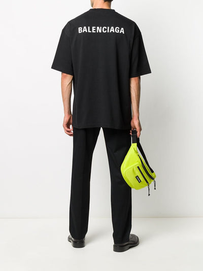 Schwarzes Oversize-T-Shirt mit Balenciaga-Logo 