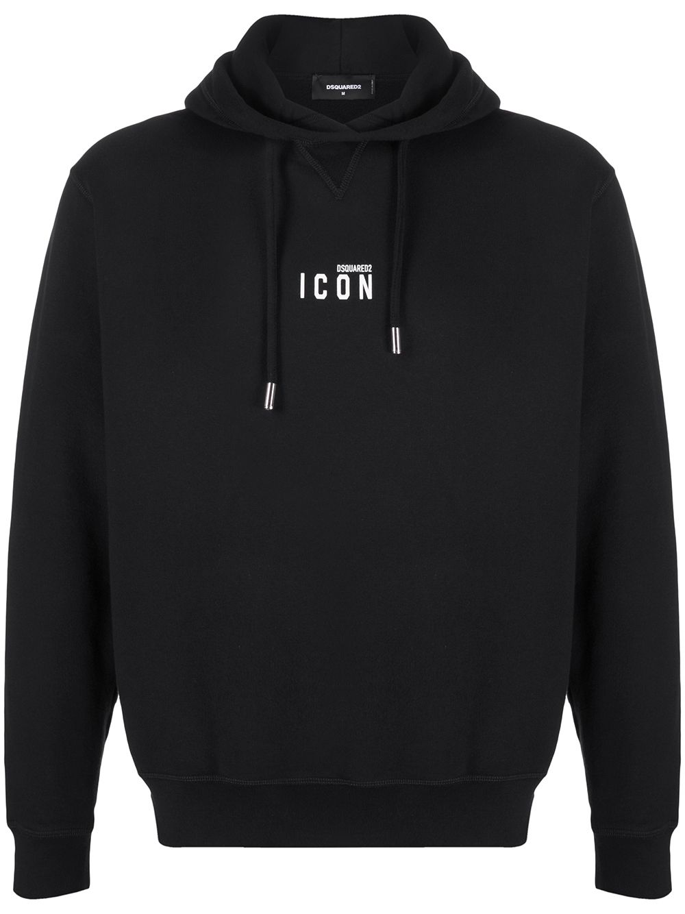 Dsquared2 – Schwarzer Kapuzenpullover mit kleinem Icon-Print 