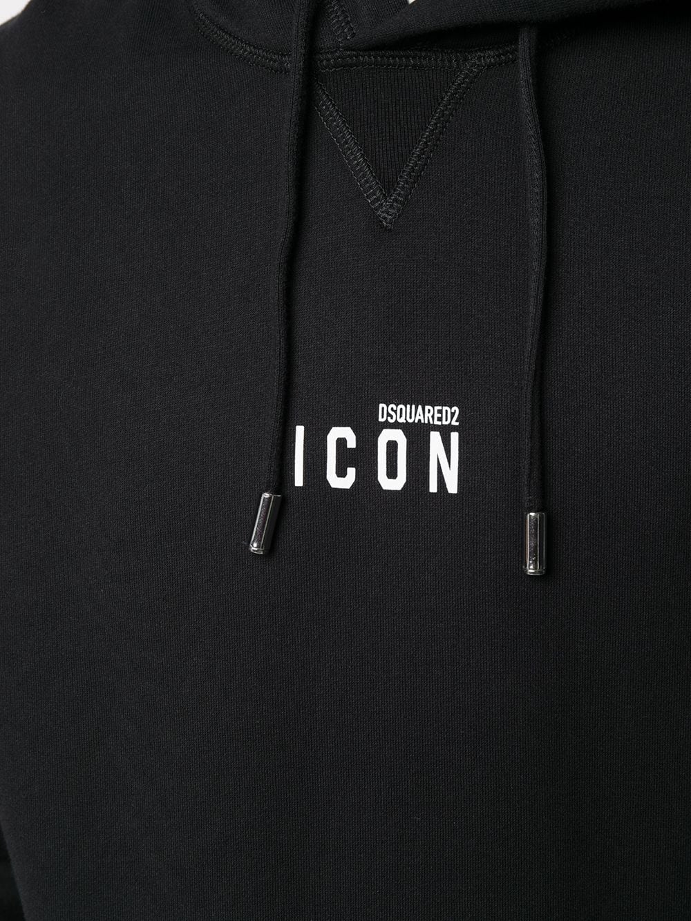 Dsquared2 – Schwarzer Kapuzenpullover mit kleinem Icon-Print 