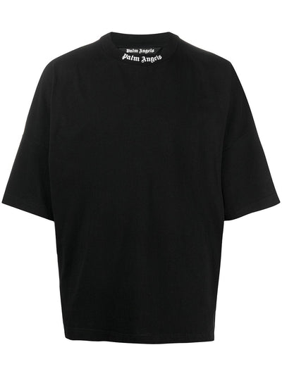 Palm Angels Oversize-T-Shirt mit Stehkragen in Schwarz