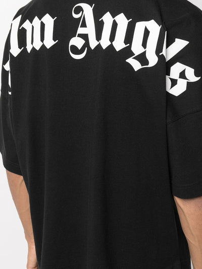 Palm Angels Oversize-T-Shirt mit Stehkragen in Schwarz