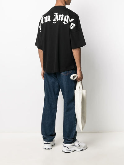 Palm Angels Oversize-T-Shirt mit Stehkragen in Schwarz
