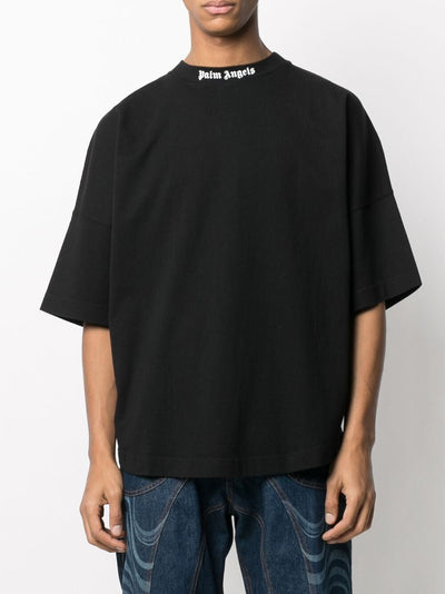 Palm Angels Oversize-T-Shirt mit Stehkragen in Schwarz