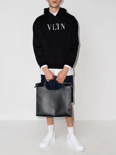 Valentino Garavani – Schwarzer Kapuzenpullover mit VLTN-Logoprint 