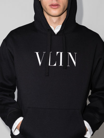 Valentino Garavani – Schwarzer Kapuzenpullover mit VLTN-Logoprint 