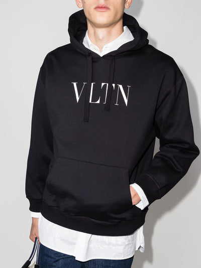 Valentino Garavani – Schwarzer Kapuzenpullover mit VLTN-Logoprint 
