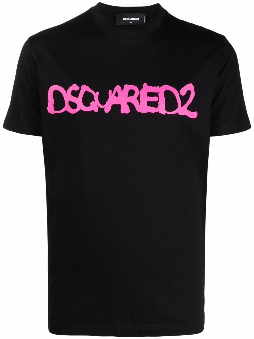 Dsquared2 – T-Shirt mit fluoreszierendem Spray in Schwarz