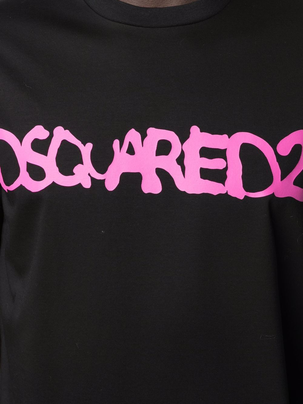 Dsquared2 – T-Shirt mit fluoreszierendem Spray in Schwarz