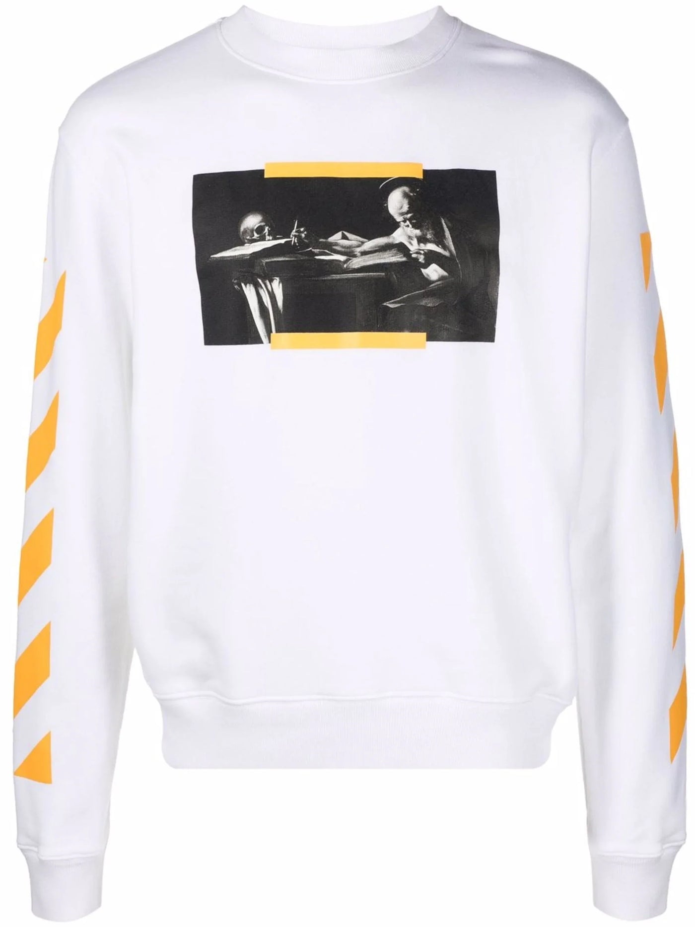 Off-White – Weißes Sweatshirt mit Caravaggio-Gemälde